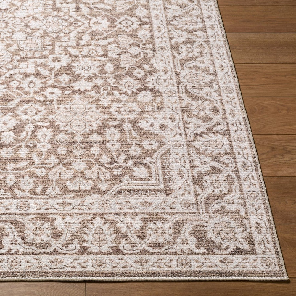 Livabliss Maan Machine Woven Polyester Jute Blend Accent Rug for Entryways and High Traffic Spaces Dark Brown, Oat 5'2" x 7' NBMA2306-527