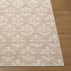 Livabliss Maya Machine Woven Jute Polyester Accent Rug Turkish Folk Pattern for Entryways Light Brown, Wh 6'7" x 9' NBMY2300-679