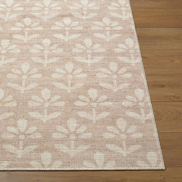 Livabliss Maya Machine Woven Jute Polyester Accent Rug Turkish Folk Pattern for Entryways Light Brown, Wh 6'7" x 9' NBMY2300-679