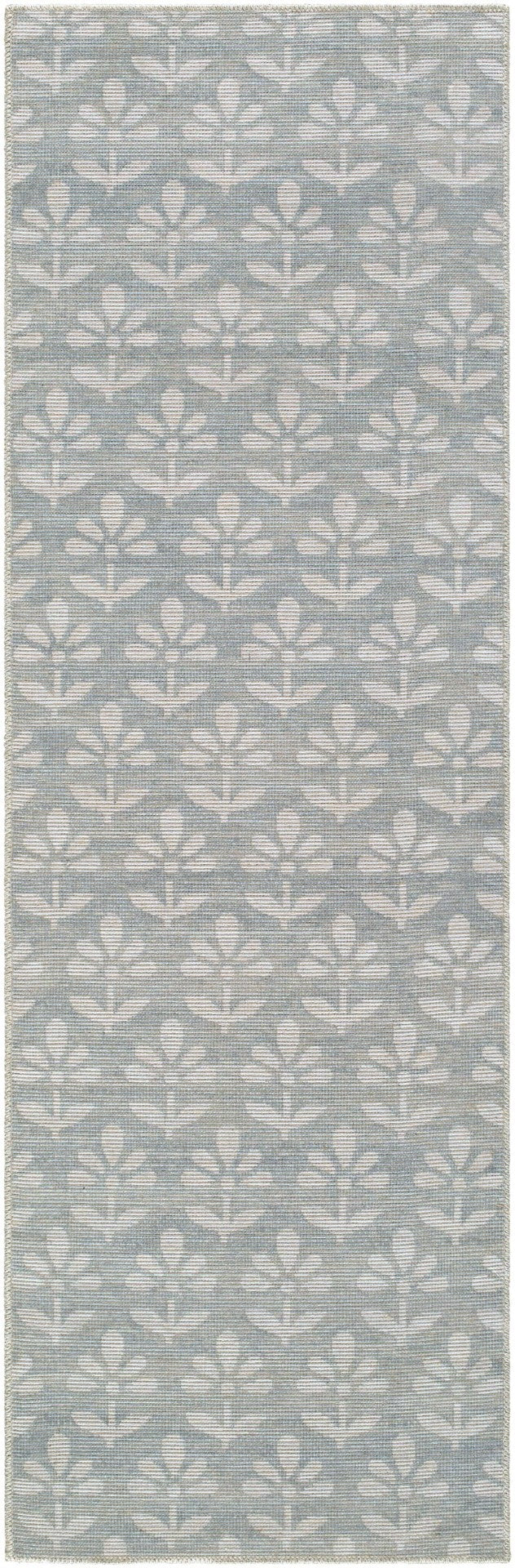 Livabliss Maya Global Flatweave Accent Rug Jute Polyester Blend for Bohemian Modern Interiors Sky Blue, White 2'7" x 7'10" NBMY2301-27710