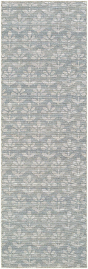 Livabliss Maya Global Flatweave Accent Rug Jute Polyester Blend for Bohemian Modern Interiors Sky Blue, White 2'7" x 7'10" NBMY2301-27710