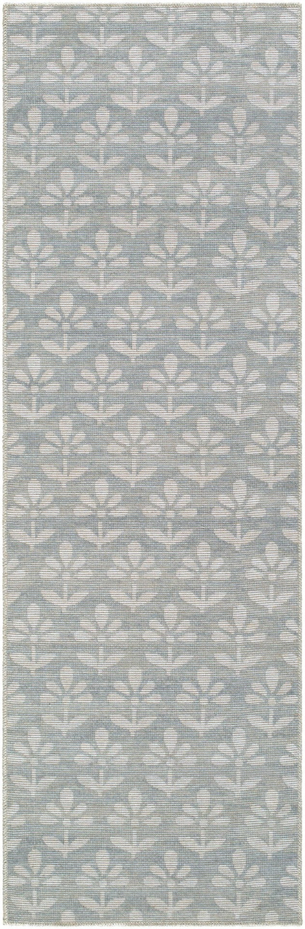 Livabliss Maya Global Flatweave Accent Rug Jute Polyester Blend for Bohemian Modern Interiors Sky Blue, White 2'7" x 7'10" NBMY2301-27710