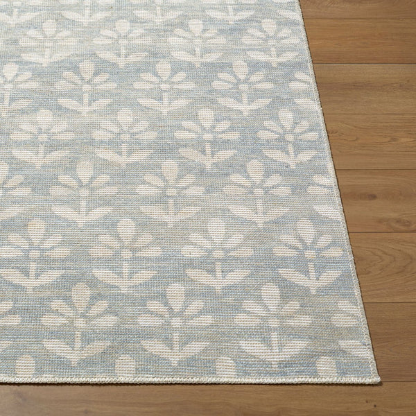Livabliss Maya Global Flatweave Accent Rug Jute Polyester Blend for Bohemian Modern Interiors Sky Blue, White 6'7" x 9' NBMY2301-679