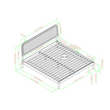 King Platform Bed with Rattan Headboard Insert Natural NRUB8BNA Walker Edison