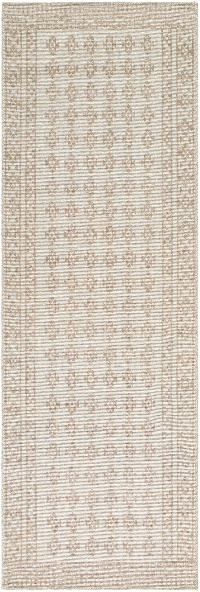 Livabliss Shanti Jute Blend Machine Woven Accent Rug Low Pile Traditional Pattern Entryway Taupe, White 2'7" x 7'10" NBSH2300-27710