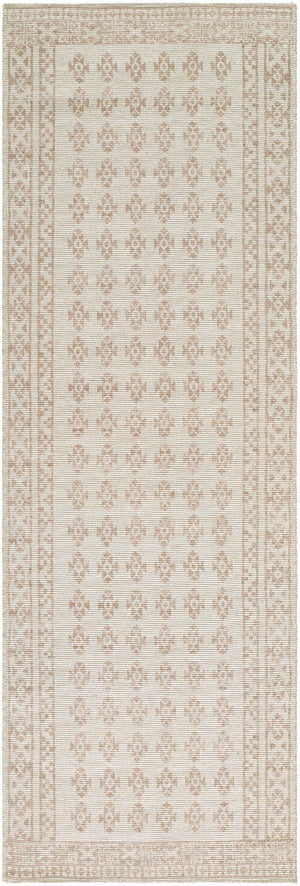 Livabliss Shanti Jute Blend Machine Woven Accent Rug Low Pile Traditional Pattern Entryway Taupe, White 2'7" x 7'10" NBSH2300-27710