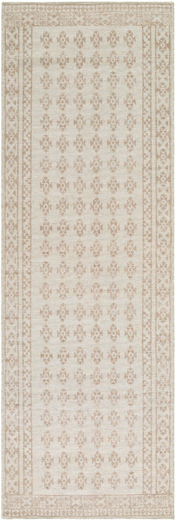 Livabliss Shanti Jute Blend Machine Woven Accent Rug Low Pile Traditional Pattern Entryway Taupe, White 2'7" x 7'10" NBSH2300-27710