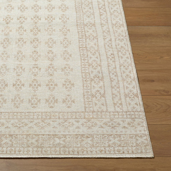 Livabliss Shanti Jute Blend Machine Woven Accent Rug Low Pile Traditional Pattern Entryway Taupe, White 2' x 2'11" NBSH2300-2211