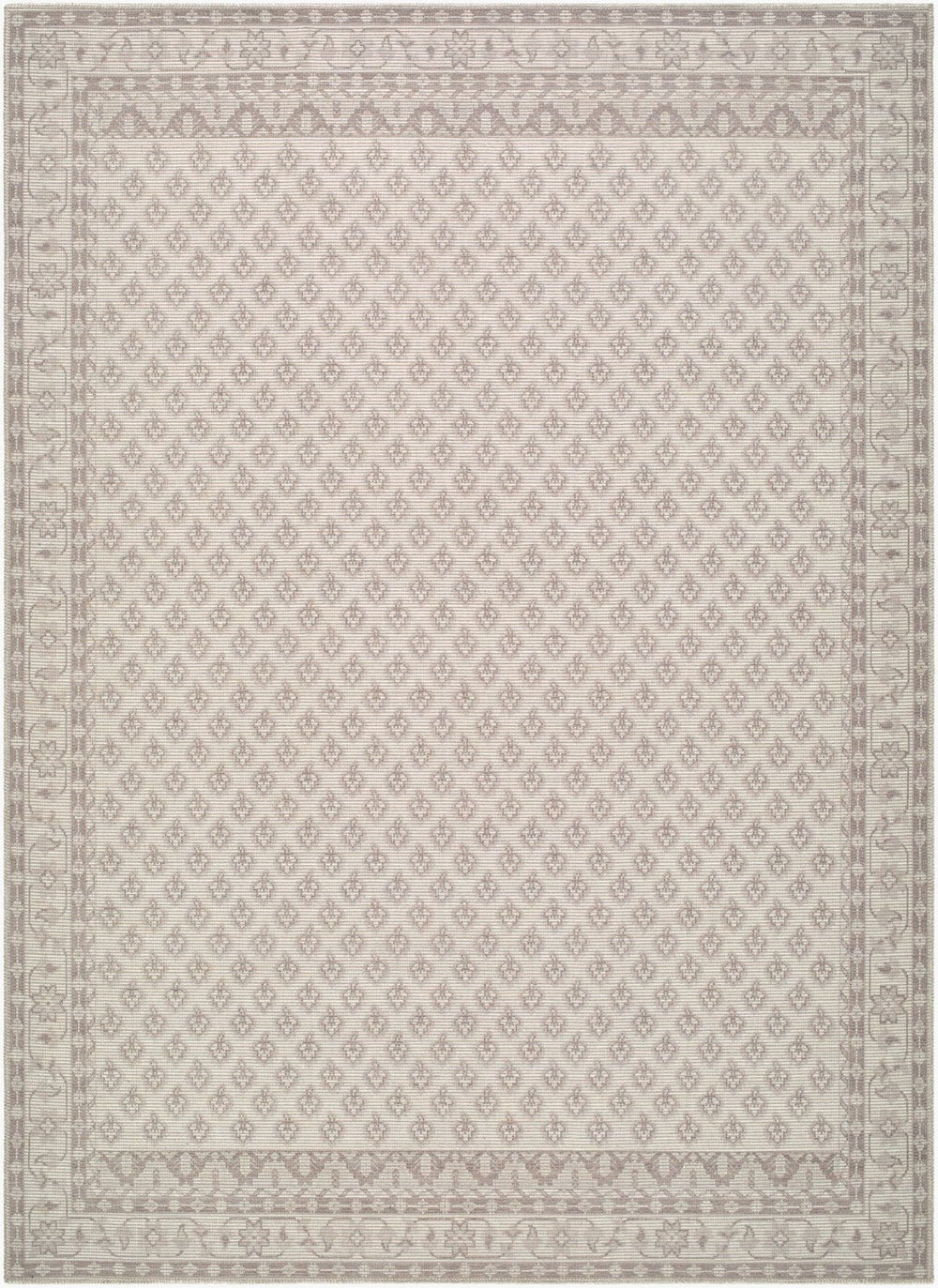 Livabliss Shanti Machine Woven Jute Polyester Flat Pile Rug for Entryways and High Traffic Rooms White, Gray 5'3" x 7' NBSH2301-537