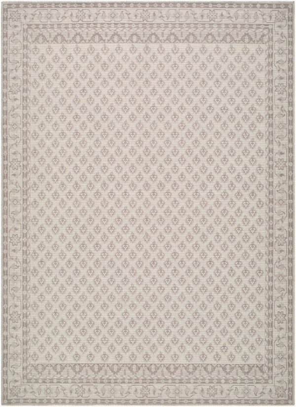 Livabliss Shanti Machine Woven Jute Polyester Flat Pile Rug for Entryways and High Traffic Rooms White, Gray 5'3" x 7' NBSH2301-537