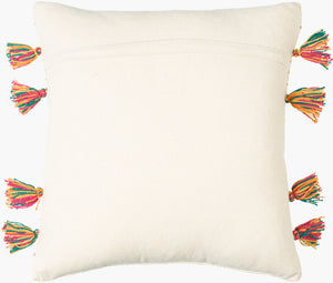 Surya Newburgh Global-style 18"X18" Woven Cotton Accent Pillow Cover For Chic Home Decor Upgrade Ivory Cotton,Cotton Nbu001-2222p