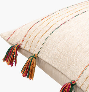 Surya Newburgh Global-style 18"X18" Woven Cotton Accent Pillow Cover For Chic Home Decor Upgrade Ivory Cotton,Cotton Nbu001-2222p