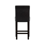 Homelegance By Top-Line Leander Faux Leather High Back Bar Stools (Set of 2) Brown Rubberwood