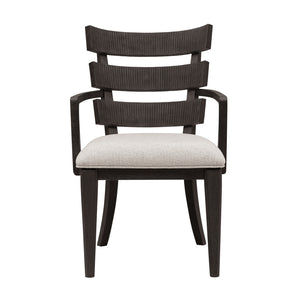 West End Loft Wood Back Arm Chair - Set of 2 Brown with Tuxedo Finish P361261 Pulaski Furniture