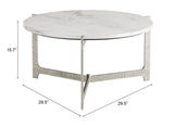 Barmas Coffee Table White & Silver 110255 Zuo Modern