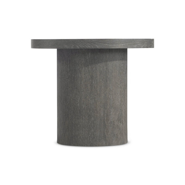Bernhardt Bernhardt Tribeca Pedestal Side Table — Wire-Brushed Oak Round Top, Tadon Rustic Finish, Versatile Accent 333124