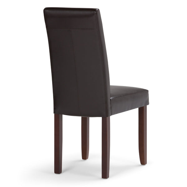 English Elm Acadian Parson Dining Chair Set Of 2 - Stylish Tanner'S Brown Faux Leather For Home Or Office B136P159789