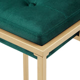 Homelegance By Top-Line Piper Gold Finish Velvet Button Tufted 29" Bar Height Stools (Set of 2) Green Engineered Wood