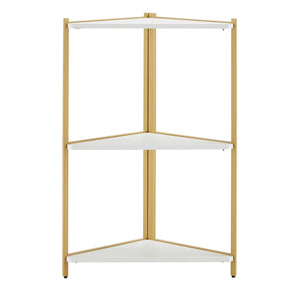 Homelegance By Top-Line Donnell Two-Tone Corner Bookcase Gold Iron