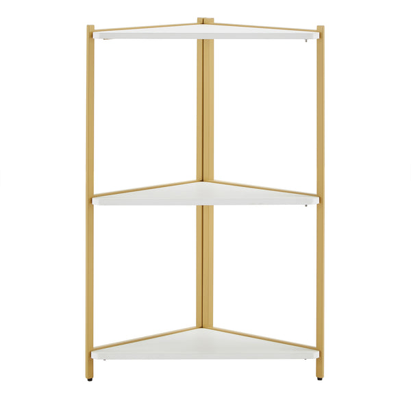 Homelegance By Top-Line Donnell Two-Tone Corner Bookcase Gold Iron