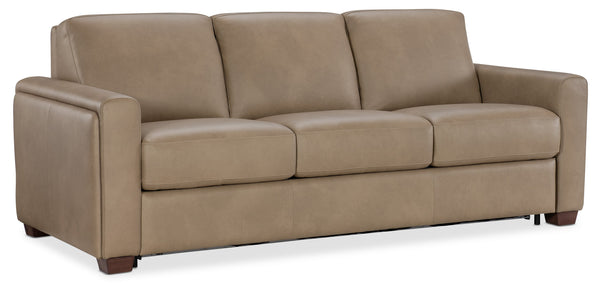 Hooker Furniture Griffin Top-grain Leather Queen Sleeper Sofa with Track Arms for Living Rooms SS179-QS03-086