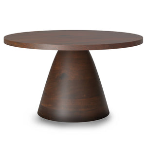 English Elm Winnie Modern 30" Solid Acacia Round Pedestal Coffee Table in Walnut Brown — Handcrafted, Durable Finish B136P159657