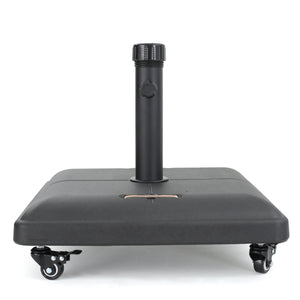 English Elm Christopher Knight Home® - WHEELIE Concrete Umbrella Base Square with Stainless Steel Handle, Fits Up to 11ft Umbrellas, Durable Black 60453.00