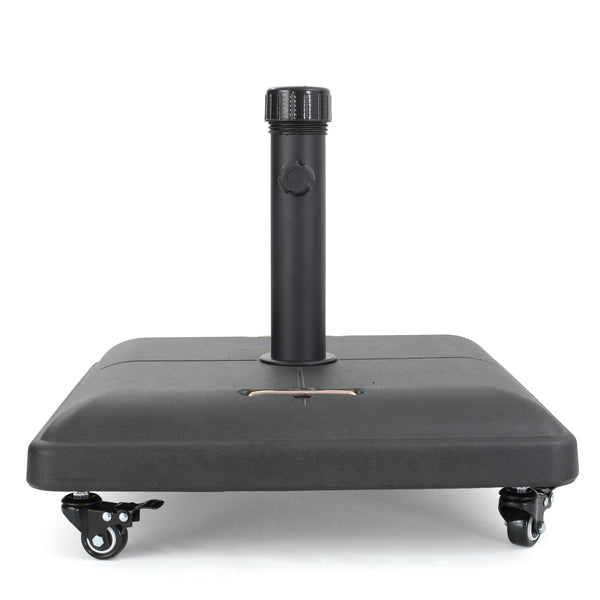 English Elm Christopher Knight Home® - WHEELIE Concrete Umbrella Base Square with Stainless Steel Handle, Fits Up to 11ft Umbrellas, Durable Black 60453.00