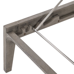 Bernhardt Bernhardt Ibiza Chaise Lounge In Weathered Teak With Abaca Wicker Back, Plush Outdoor Cushions, Made-To-Order O1029A