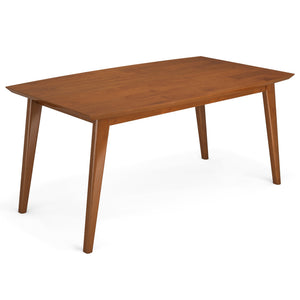 English Elm Draper Mid-Century Modern Dining Table In Teak Brown – Stylish, Durable, Seats Up To 6 Comfortably! B136P158596