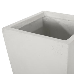 English Elm Ella Handcrafted Cast Stone Outdoor Planter Tapered Architectural Design for Patio 69576.00WHI