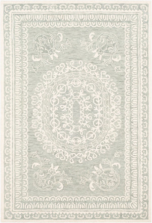 Livabliss Newcastle Hand Tufted Wool Area Rug Traditional Style Soft Pile Entryway Accent Sage, Ivory 5' x 7'6" NCS2306-576