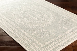 Livabliss Newcastle Hand Tufted Wool Area Rug Traditional Style Soft Pile Entryway Accent Sage, Ivory 5' x 7'6" NCS2306-576