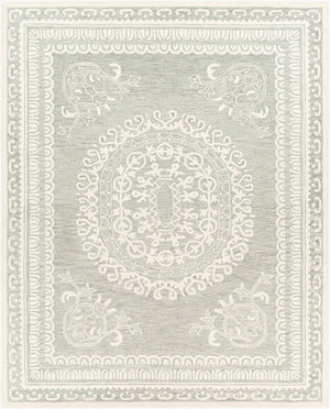 Livabliss Newcastle Hand Tufted Wool Area Rug Traditional Style Soft Pile Entryway Accent Sage, Ivory 8' x 10' NCS2306-810