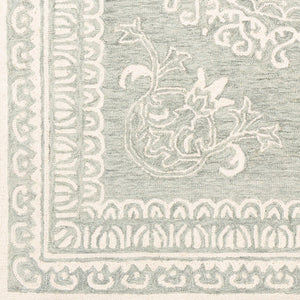 Livabliss Newcastle Hand Tufted Wool Area Rug Traditional Style Soft Pile Entryway Accent Sage, Ivory 5' x 7'6" NCS2306-576