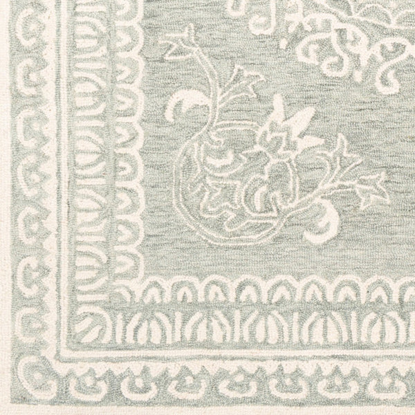 Livabliss Newcastle Hand Tufted Wool Area Rug Traditional Style Soft Pile Entryway Accent Sage, Ivory 5' x 7'6" NCS2306-576