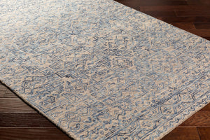 Livabliss Newcastle Hand Tufted Wool Area Rug Global Pattern Soft Pile Accent for Entryway Dark Blue, Blue 5' x 7'6" NCS2308-576