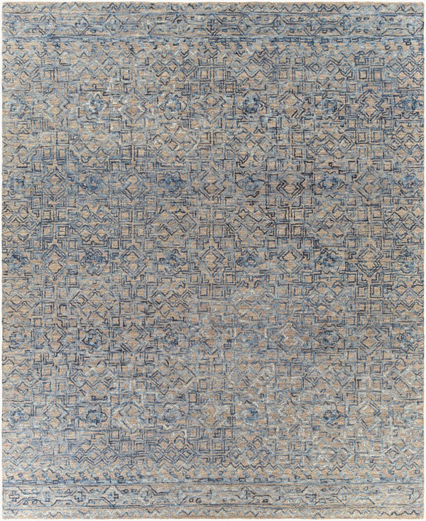 Livabliss Newcastle Hand Tufted Wool Area Rug Global Pattern Soft Pile Accent for Entryway Dark Blue, Blue 8' x 10' NCS2308-810