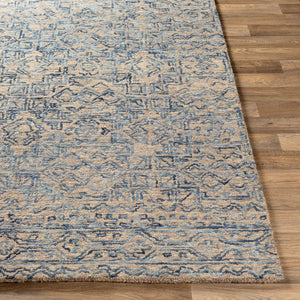 Livabliss Newcastle Hand Tufted Wool Area Rug Global Pattern Soft Pile Accent for Entryway Dark Blue, Blue 5' x 7'6" NCS2308-576