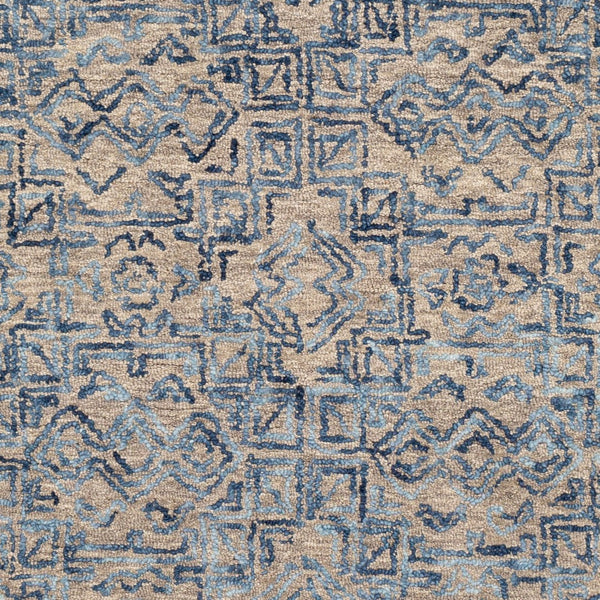 Livabliss Newcastle Hand Tufted Wool Area Rug Global Pattern Soft Pile Accent for Entryway Dark Blue, Blue 5' x 7'6" NCS2308-576