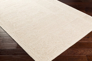 Livabliss Newcastle Handtufted Wool Area Rug with Carved High Low Pile for Entryway or Bedroom Cream 9' x 12' NCS2314-912