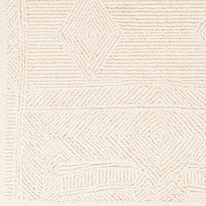Livabliss Newcastle Handtufted Wool Area Rug with Carved High Low Pile for Entryway or Bedroom Cream 9' x 12' NCS2314-912