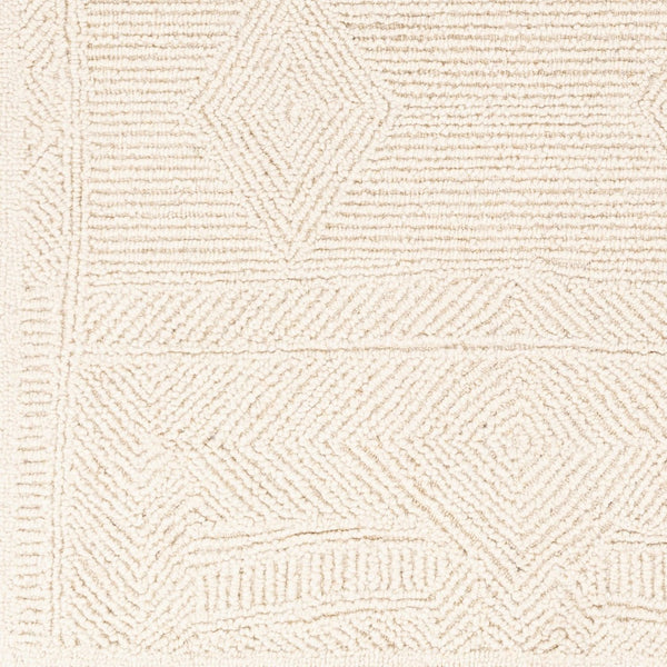 Livabliss Newcastle Handtufted Wool Area Rug with Carved High Low Pile for Entryway or Bedroom Cream 9' x 12' NCS2314-912