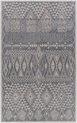 Surya Newcastle Handmade 2' X 3' Bohemian-style Wool Rug - Luxurious High Pile, Easy Maintenance & Unique Design Charcoal Wool Ncs2316-23