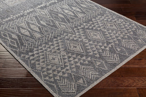 Surya Newcastle Handmade 2' X 3' Bohemian-style Wool Rug - Luxurious High Pile, Easy Maintenance & Unique Design Charcoal Wool Ncs2316-23