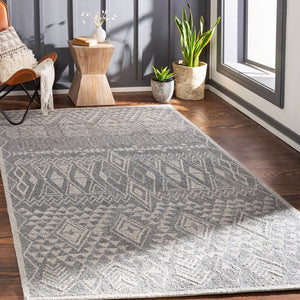 Surya Newcastle Handmade 2' X 3' Bohemian-style Wool Rug - Luxurious High Pile, Easy Maintenance & Unique Design Charcoal Wool Ncs2316-23