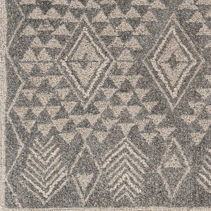 Surya Newcastle Handmade 2' X 3' Bohemian-style Wool Rug - Luxurious High Pile, Easy Maintenance & Unique Design Charcoal Wool Ncs2316-23