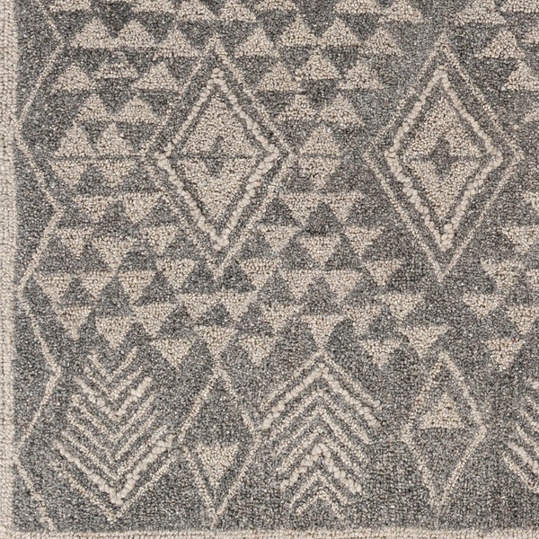 Surya Newcastle Handmade 2' X 3' Bohemian-style Wool Rug - Luxurious High Pile, Easy Maintenance & Unique Design Charcoal Wool Ncs2316-23