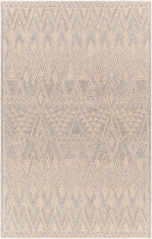Surya Newcastle Handmade 2' X 3' Bohemian-style Wool Rug - Luxurious High Pile, Easy Maintenance & Unique Design Beige Wool Ncs2317-46