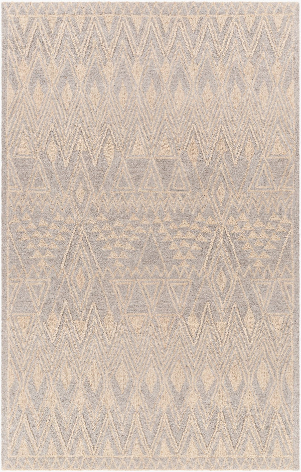 Surya Newcastle Handmade 2' X 3' Bohemian-style Wool Rug - Luxurious High Pile, Easy Maintenance & Unique Design Beige Wool Ncs2317-46